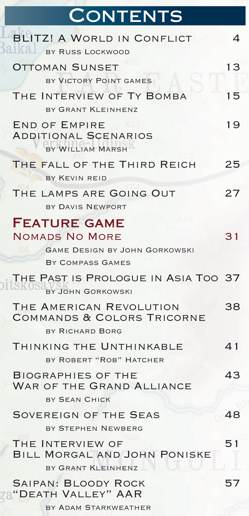 Issue 86: Magazine & Game (Nomads No More) – Compass Games