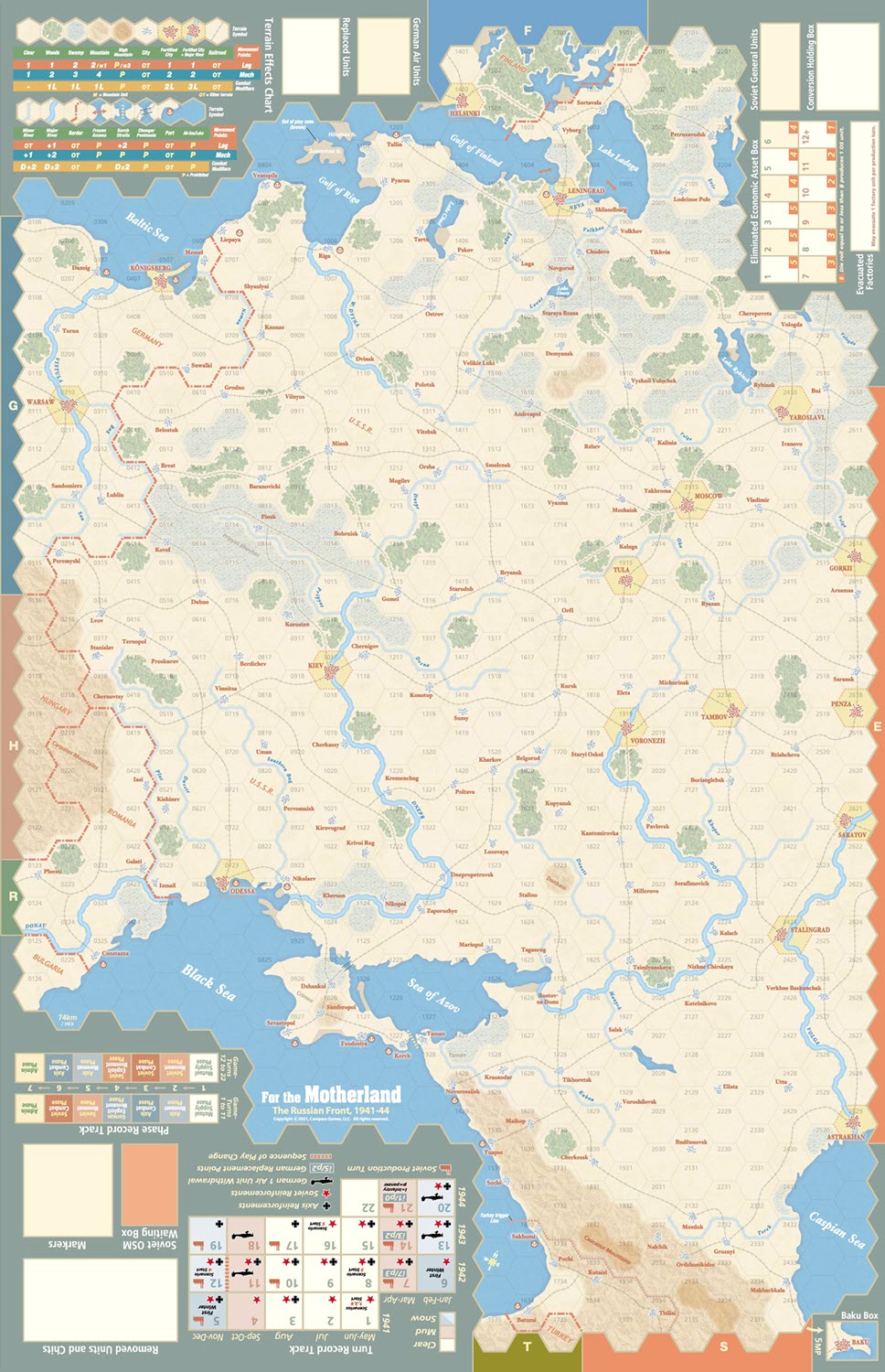 For The Motherland The Russian Front 1941 44 Pay Later Compass Games   For The Motherland Map V2 