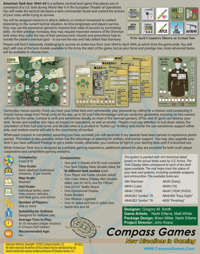 American Tank Ace Europe, 194445 Compass Games